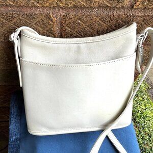 COACH Vintage Mambo Y2K Bucket 90s Ivory White Silver Small Mini Crossbody Bag